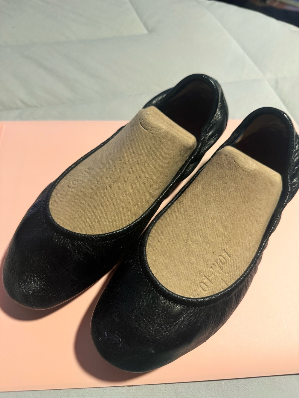 Tieks Black Leather Ballet Flats